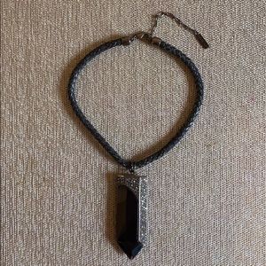 Lucite & Pave Rhinestones Necklace